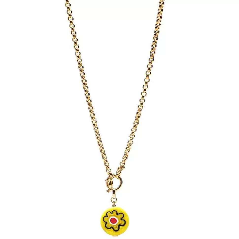 Jewelry-Amourrina Lido Necklace - Yellow - Anemone Red