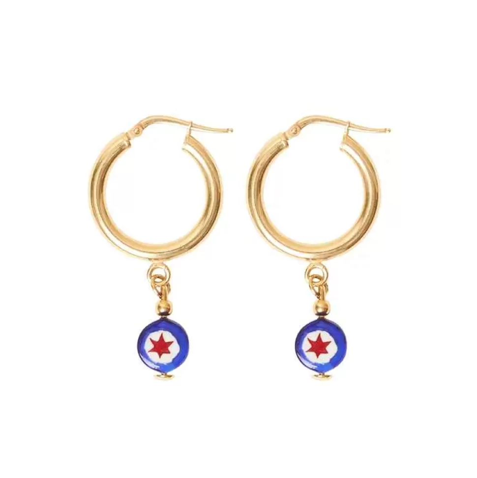 Jewelry-Amourrina Schiona Earrings Large- Blue And Red