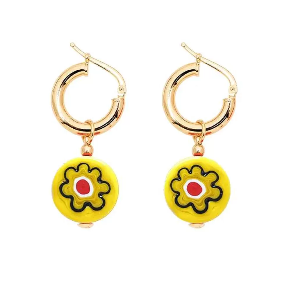Jewelry-Amourrina Schiona Earrings Medium - Yellow