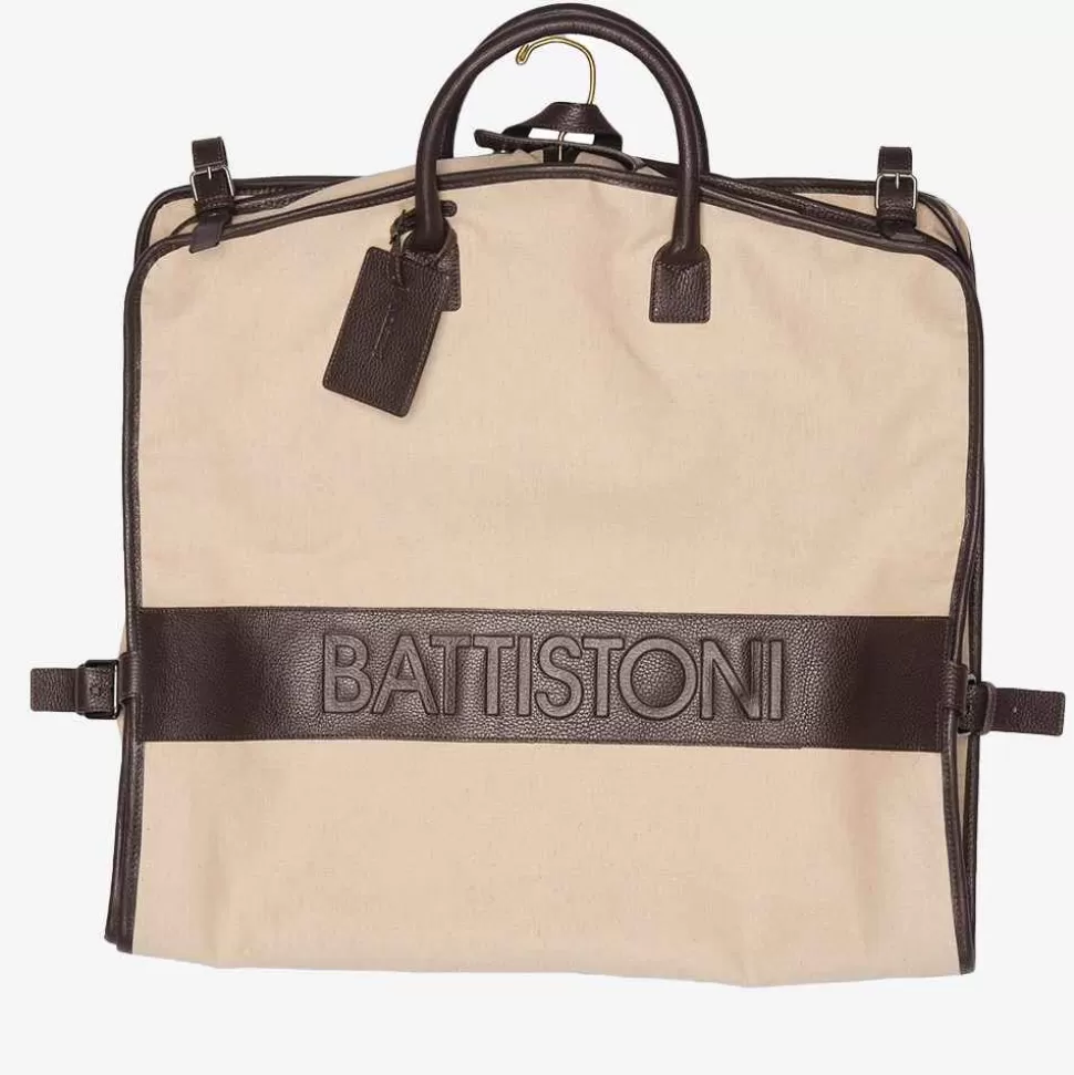 For Men-ISSIMO Battistoni Canvas And Leather Garment Bag