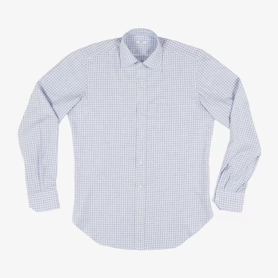 For Men-Battistoni Cashmere Micro Checked Sport Shirt