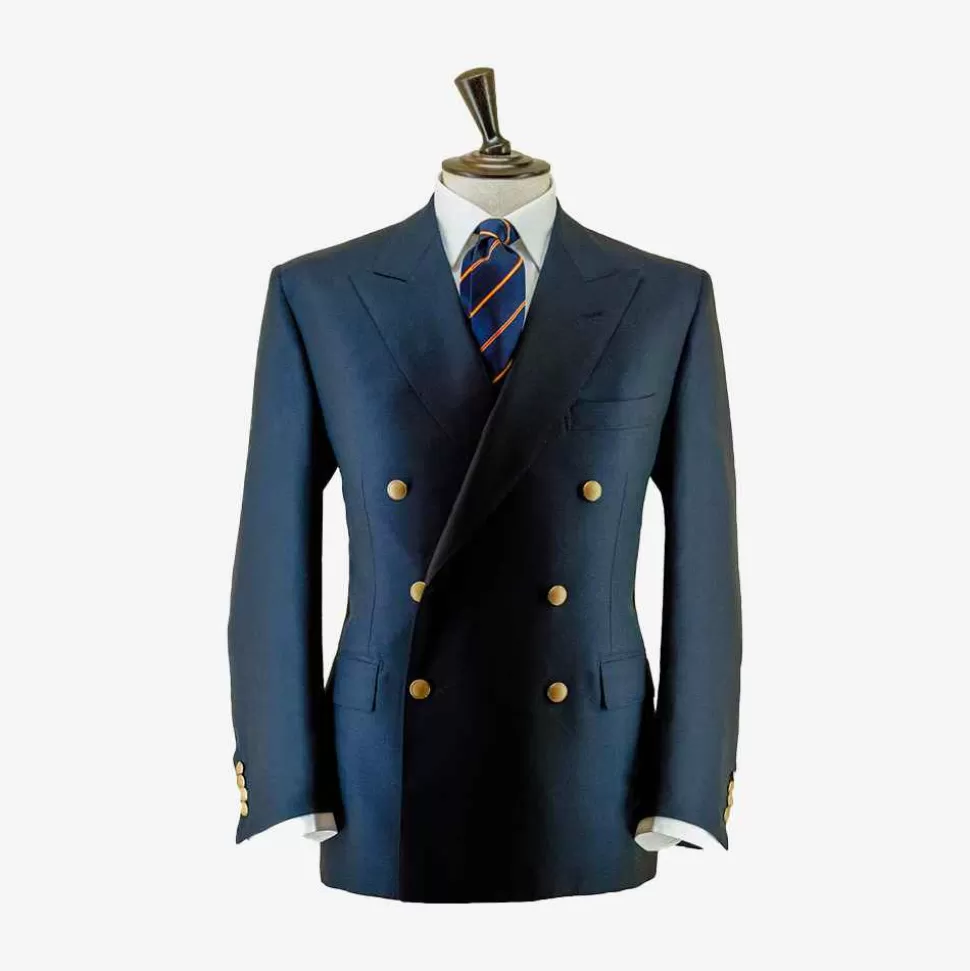 For Men-Battistoni Navy Blue Blazer Max - Made To Order