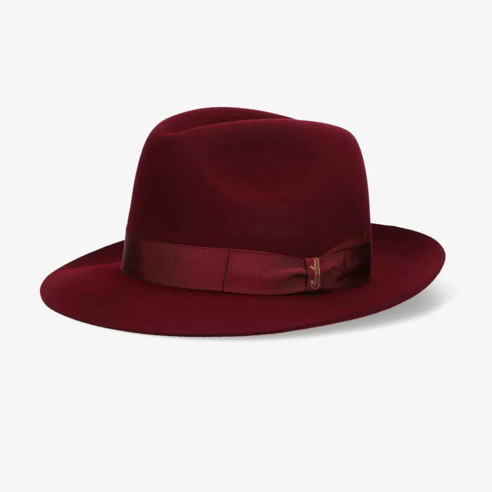 For Men-Borsalino Wine Red Marengo Hat