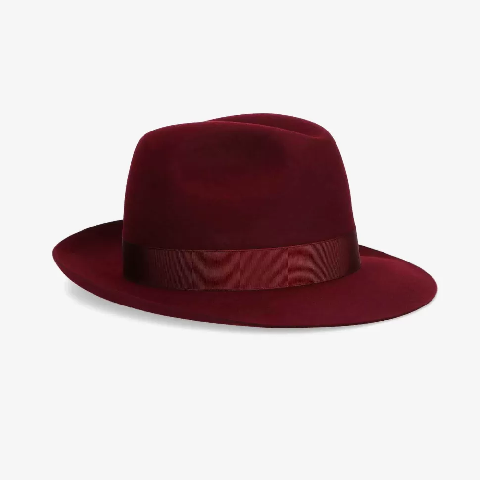 For Men-Borsalino Wine Red Marengo Hat