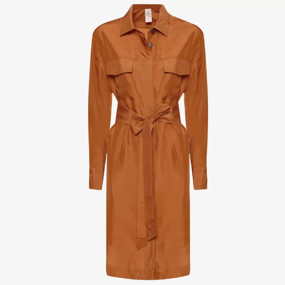 Dresses-ISSIMO Burned Orange Chemisier Dress