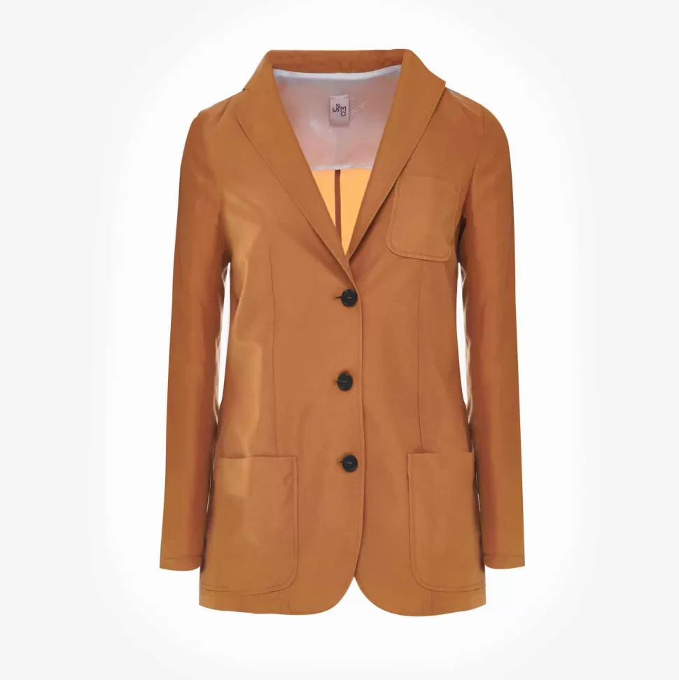 Outerwear-ISSIMO Burned Orange Deconstructed Blazer