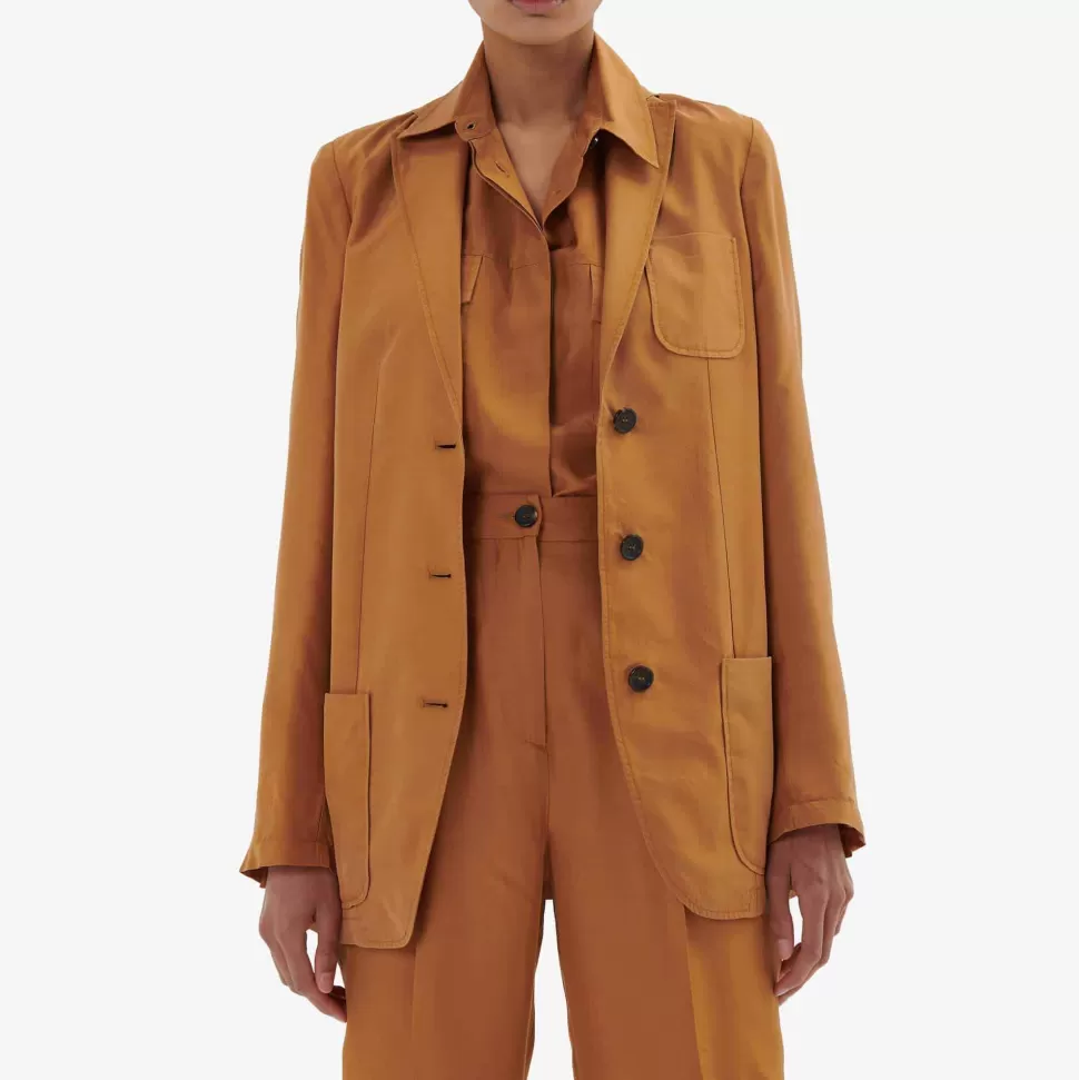 Outerwear-ISSIMO Burned Orange Deconstructed Blazer