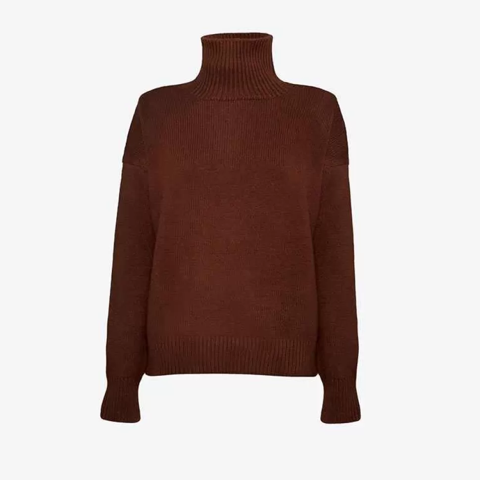 Knitwear-ISSIMO Cashmere Sweater - Cocoa