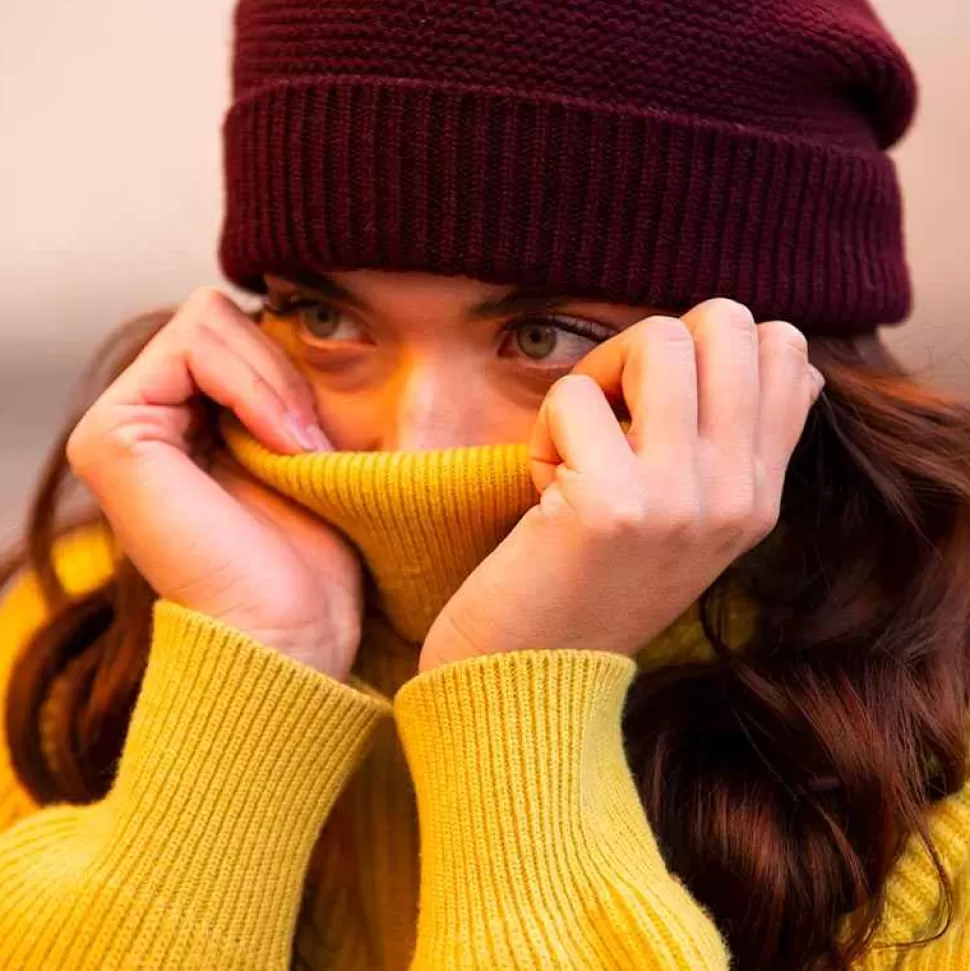 Knitwear-ISSIMO Pure Cashmere Fisherman'S Rib Hat Wine Red