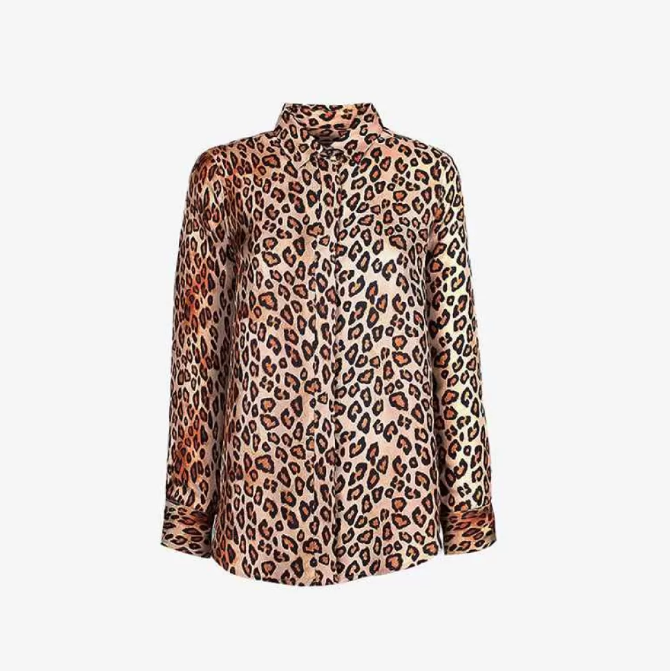 Tops & T-Shirts-ISSIMO X Alberto Biani Leopard Silk Shirt