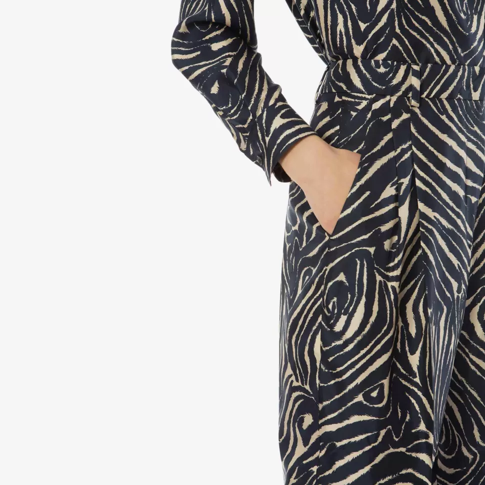 Bottoms-ISSIMO X Alberto Biani Zebra Pleated Pants