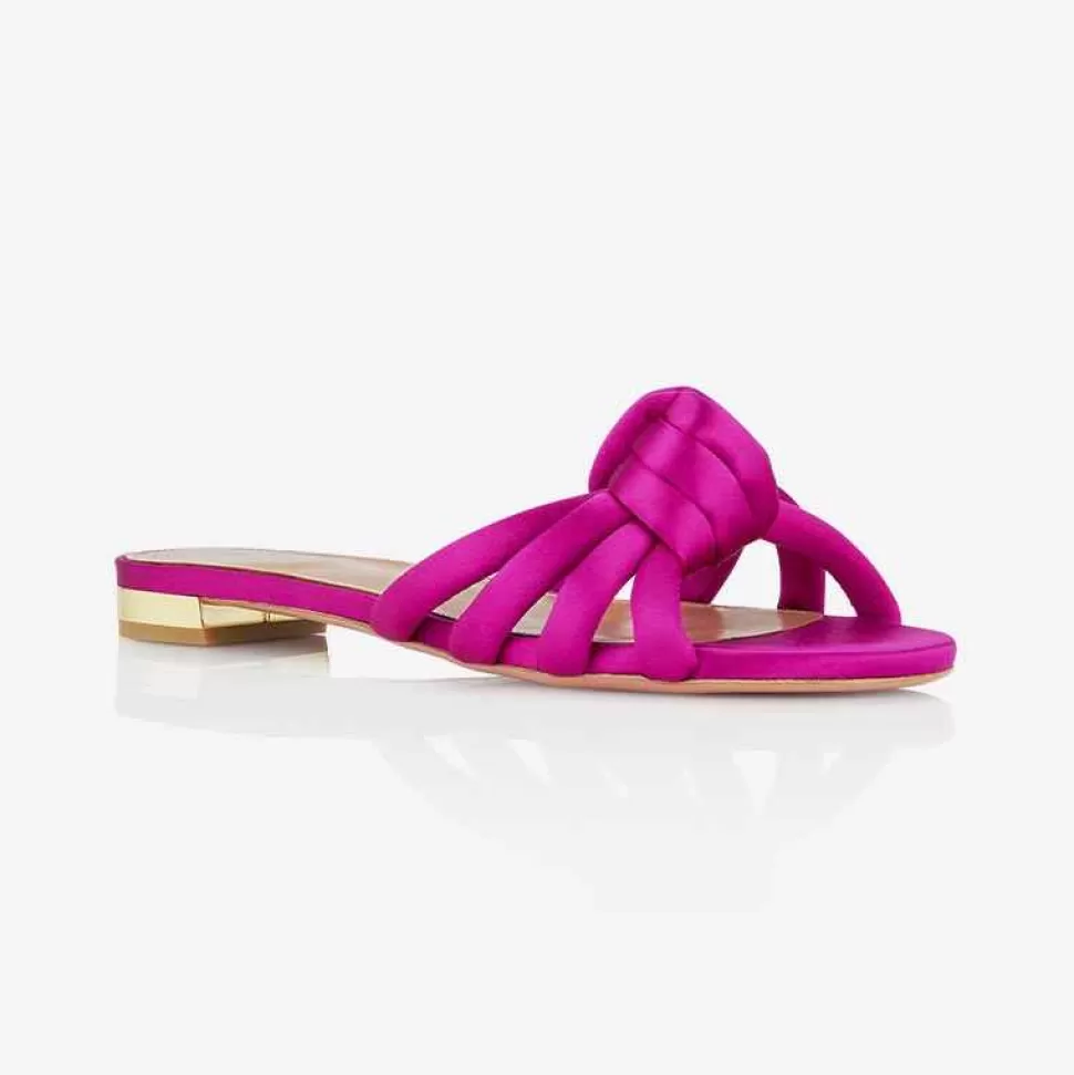 Shoes-ISSIMO X Aquazzura Flat Satin - Bouganvillea