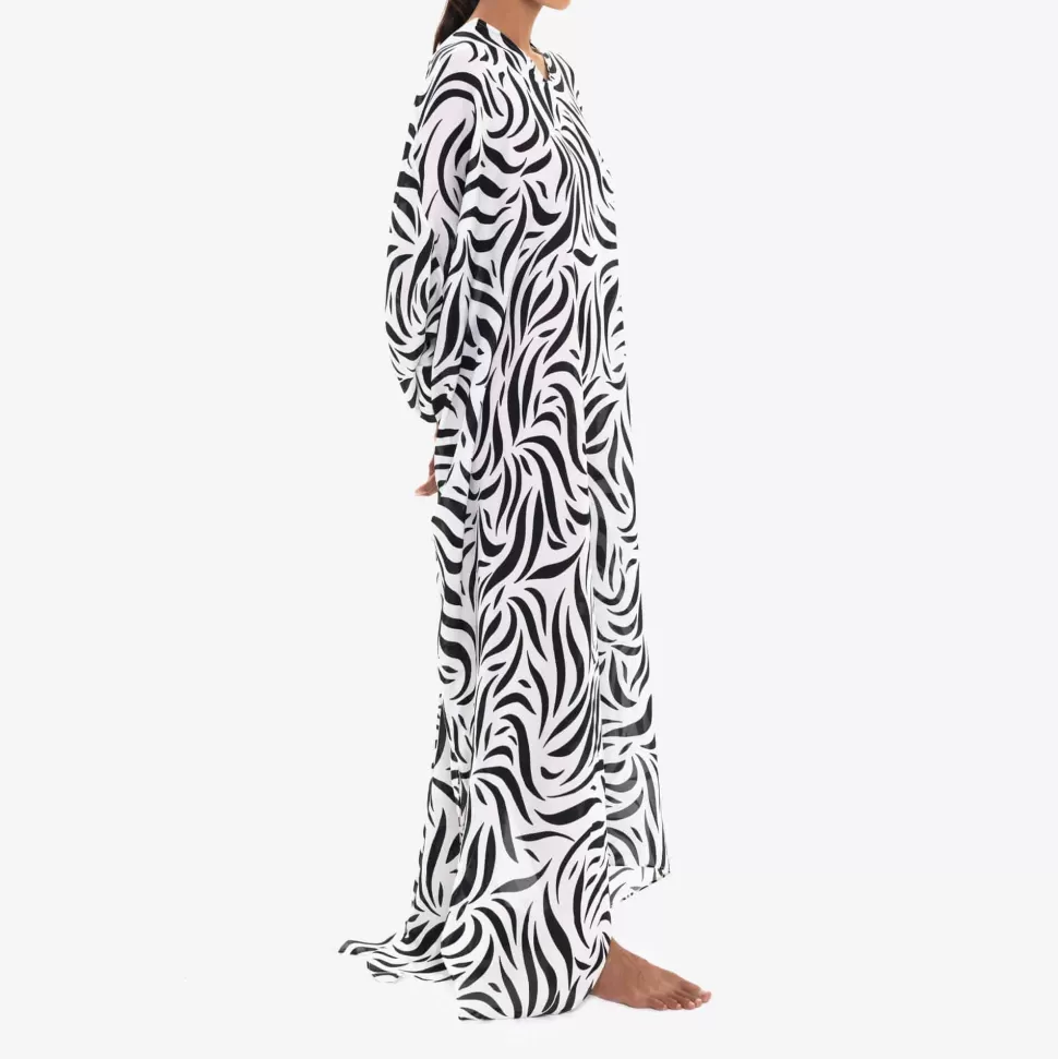 Dresses-ISSIMO X Loretta Caponi Clementina Kaftan Zebra