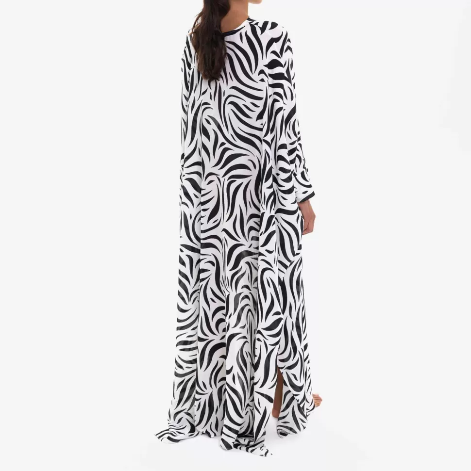 Dresses-ISSIMO X Loretta Caponi Clementina Kaftan Zebra