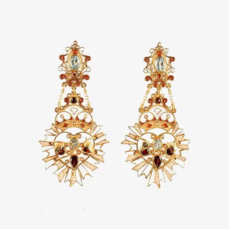 Jewelry-ISSIMO X Percossi Papi White Cuore Sacro Earrings