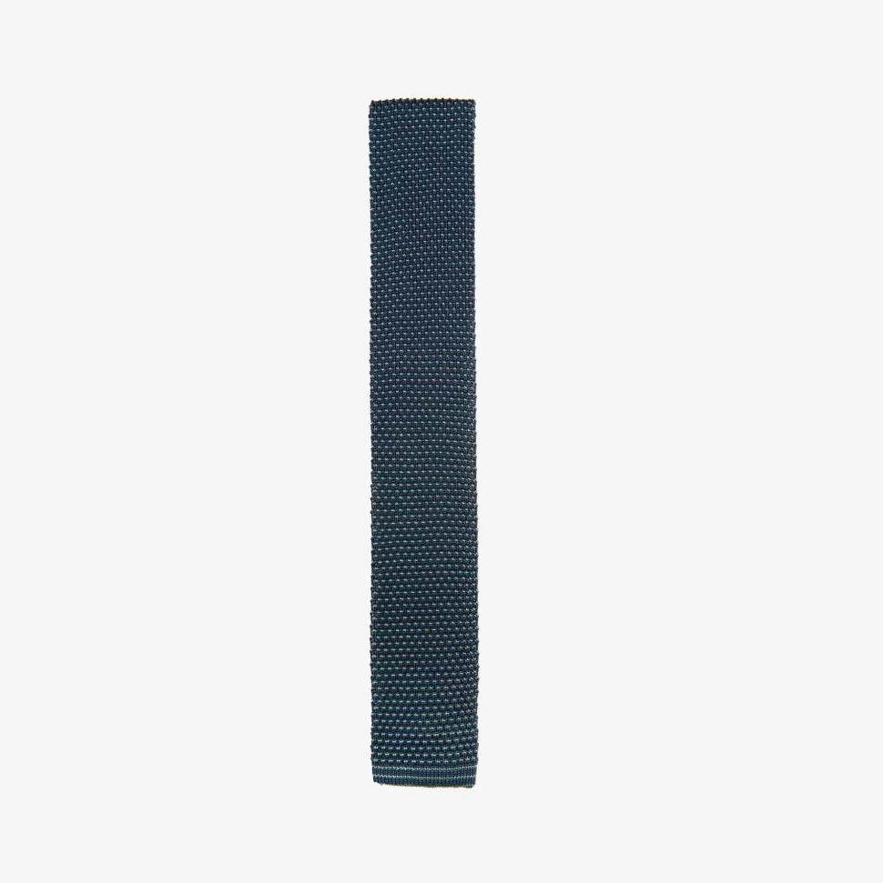 For Men-ISSIMO X Schostal Polka Dot Knitted Silk Tie - Navy
