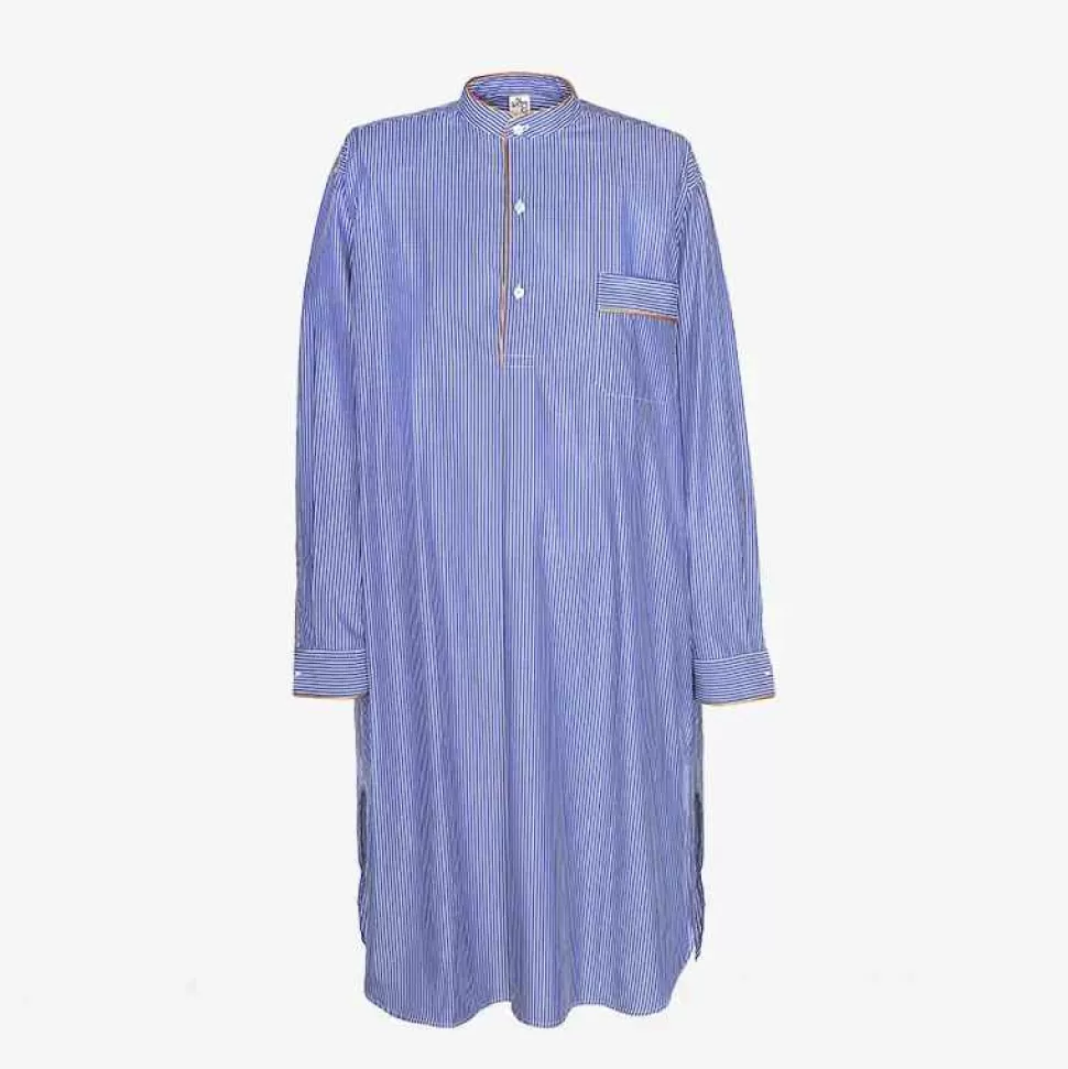 For Men-ISSIMO X Schostal Unisex Nightshirt - Ocre & Sky Blue