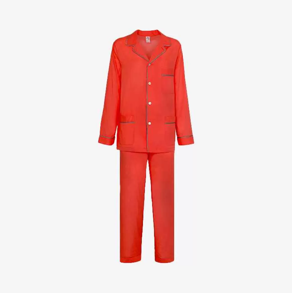 For Men-ISSIMO X Schostal Unisex Pyjama - Orange & Turquoise