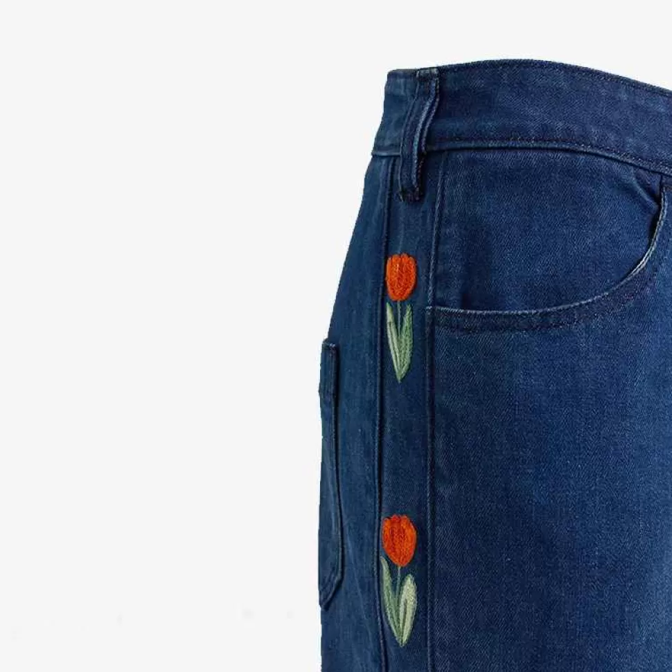 Bottoms-Loretta Caponi Amelia Blue Denim