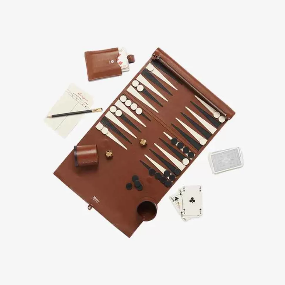 Living Room-Mu00e9tier Metier Backgammon Set - Cognac