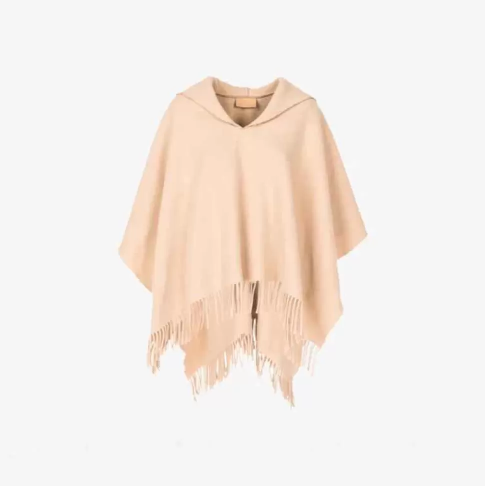 Outerwear-Officina Del Poggio - Fringed Poncho Beige