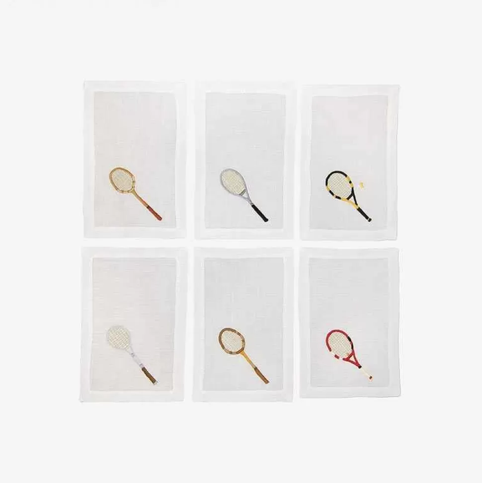 Tableware-Taf Ricami Embroidered Cocktail Napkins - Set Of 6
